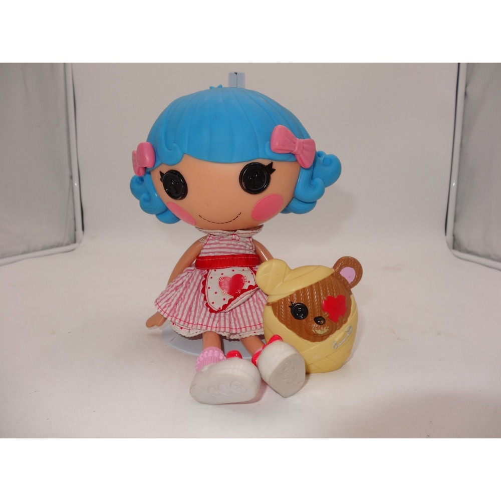 Lalaloopsy Doll Rosy Bumps N Bruises Blue Hair Pink‎ Dress with Bear Pet